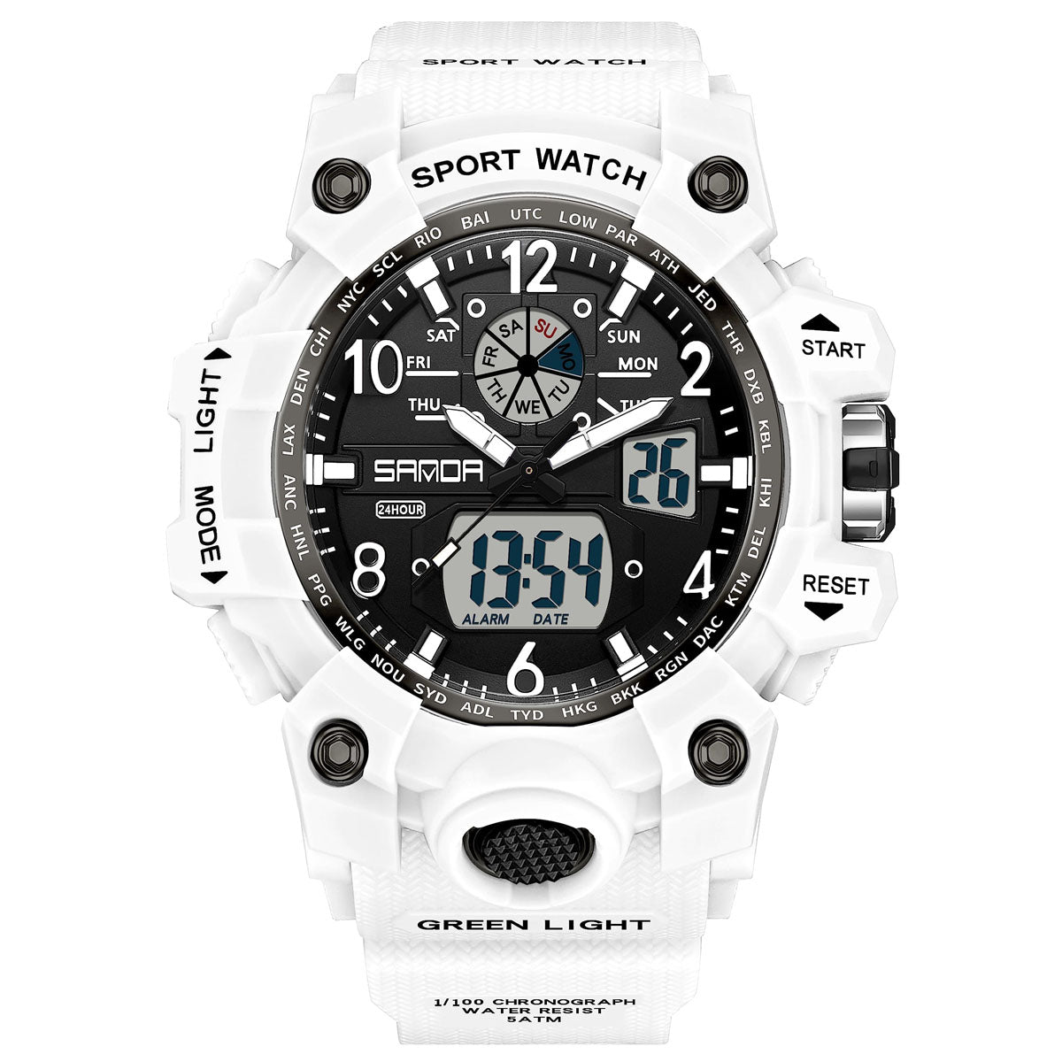Findtime Women’s Digital Watch Waterproof Sport Watch Analog Wristwatch Military Tactical Watches LED Luminous Alarm Stopwatch Dual Time Wrist Watches