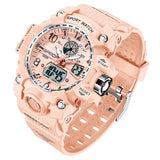 Findtime Women’s Digital Watch Waterproof Sport Watch Analog Wristwatch Military Tactical Watches LED Luminous Alarm Stopwatch Dual Time Wrist Watches