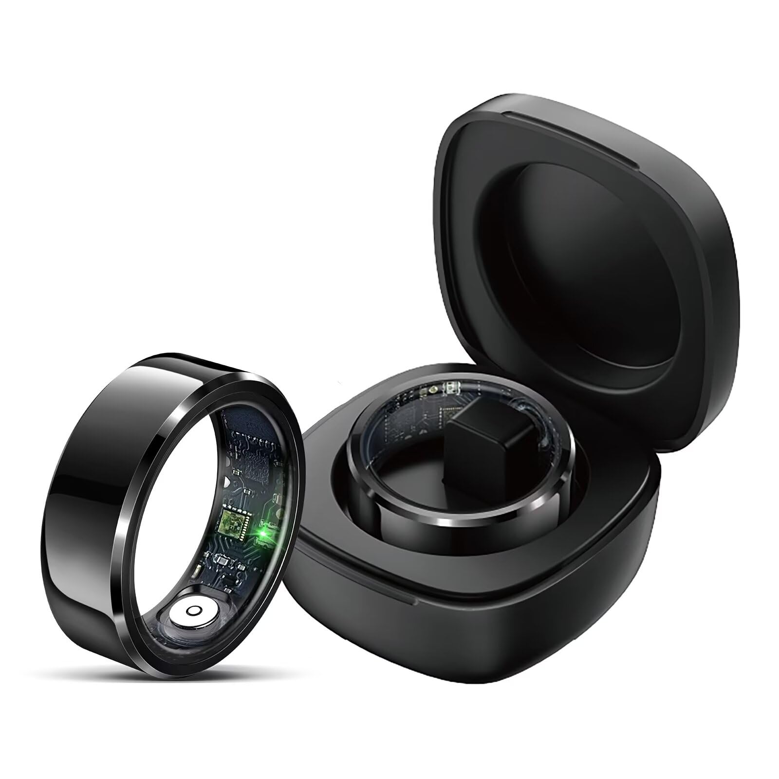 R99 Smart Ring for Men Women Health Rings Heart Rate Sleep Monitor Step Counter Pedometer Sports Ring Fashion Fitness Tracker Ring with Charging Case