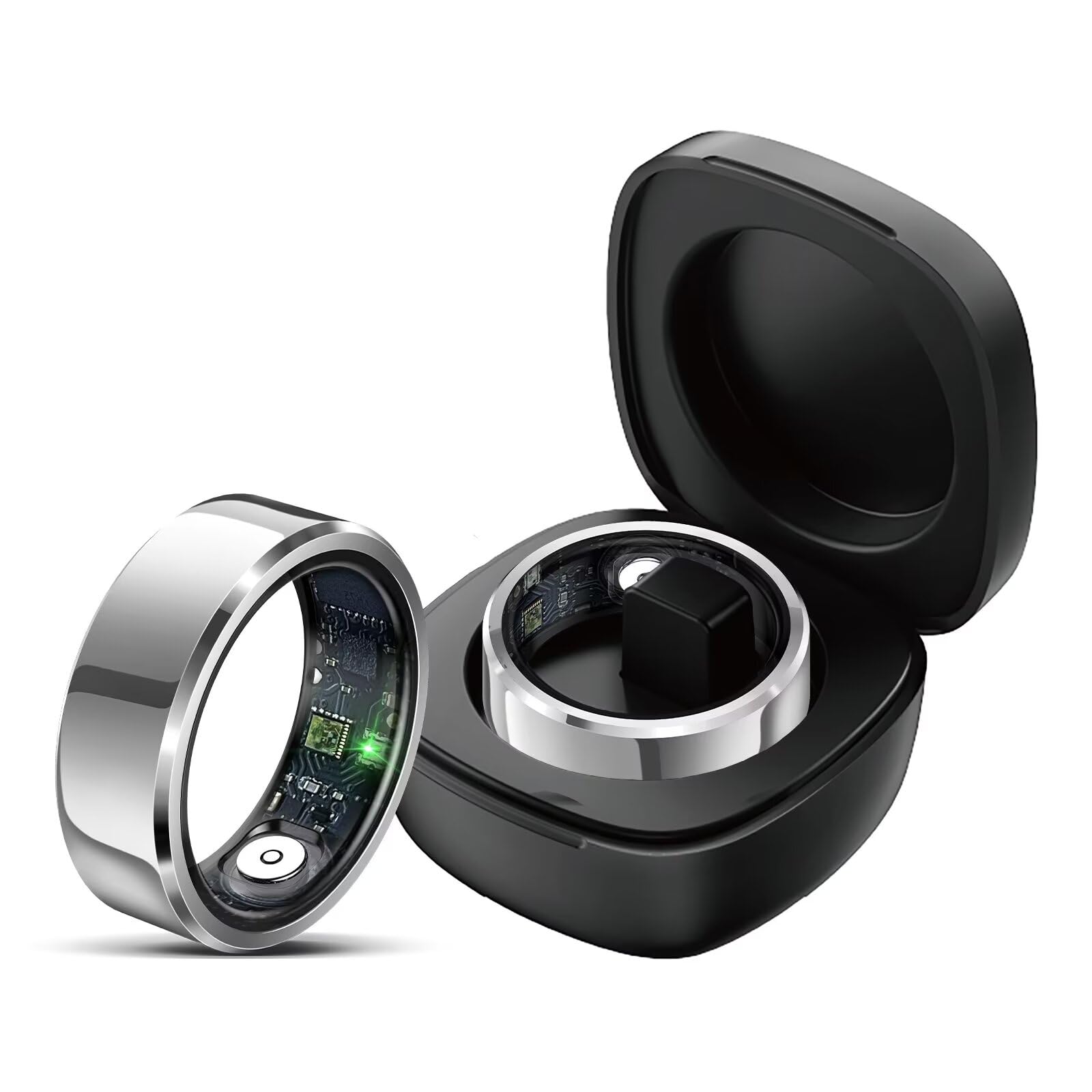 R99 Smart Ring for Men Women Health Rings Heart Rate Sleep Monitor Step Counter Pedometer Sports Ring Fashion Fitness Tracker Ring with Charging Case