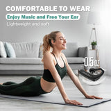 Open Ear Headphones Bluetooth Single Bone Conduction Wireless Earbuds with Earhooks Microphone Earphones Waterproof Long Battery Life Earpiece for Workout Sports Running Android iOS Non Ear Plug