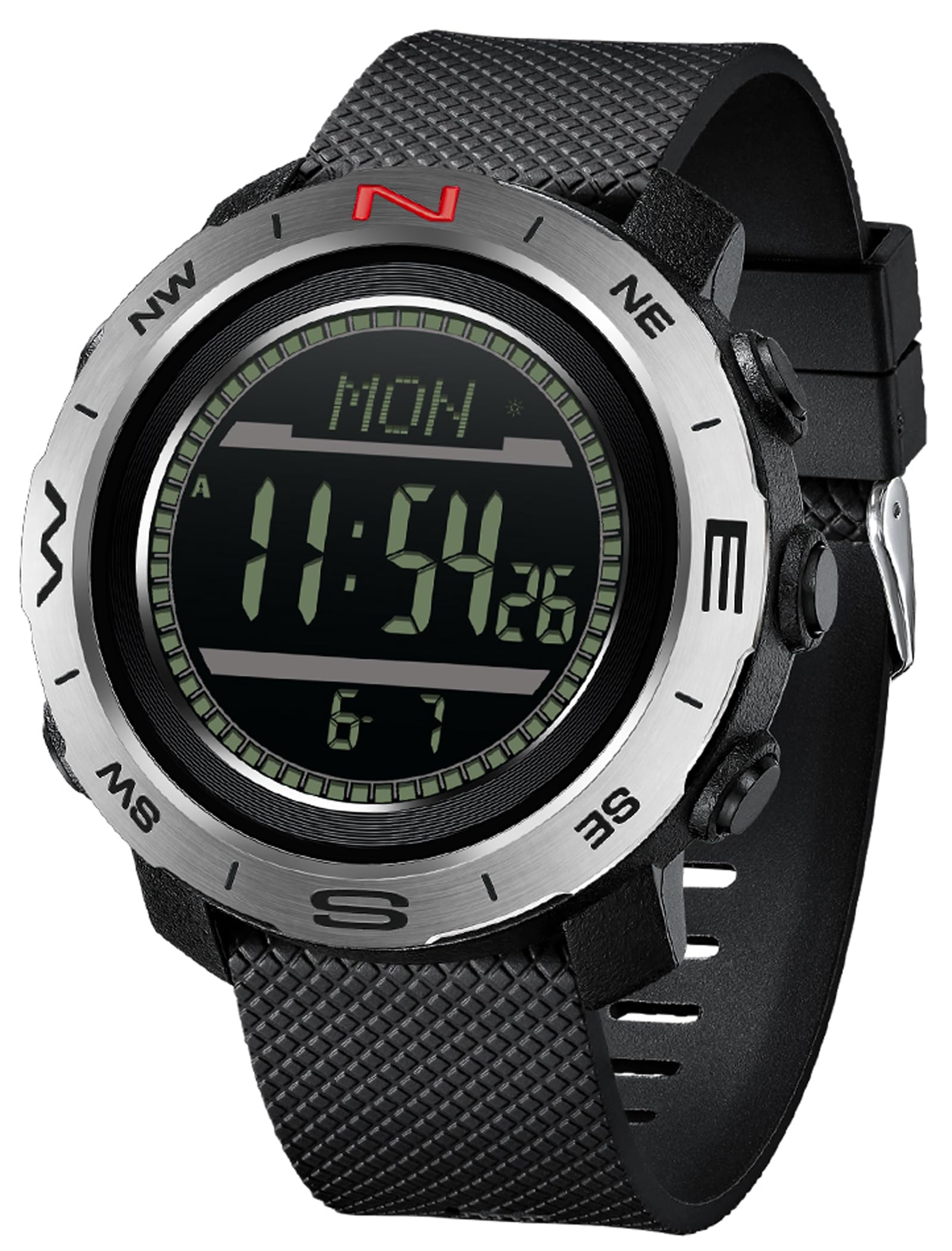 Findtime Men's Military Watches for Men Tactical ABC Digital Watch Outdoor Sports Altimeter Barometer Compass Thermometer Fitness Tracker Watch Step Counter Dual Time Stopwatch Countdown Waterproof Wristwatch