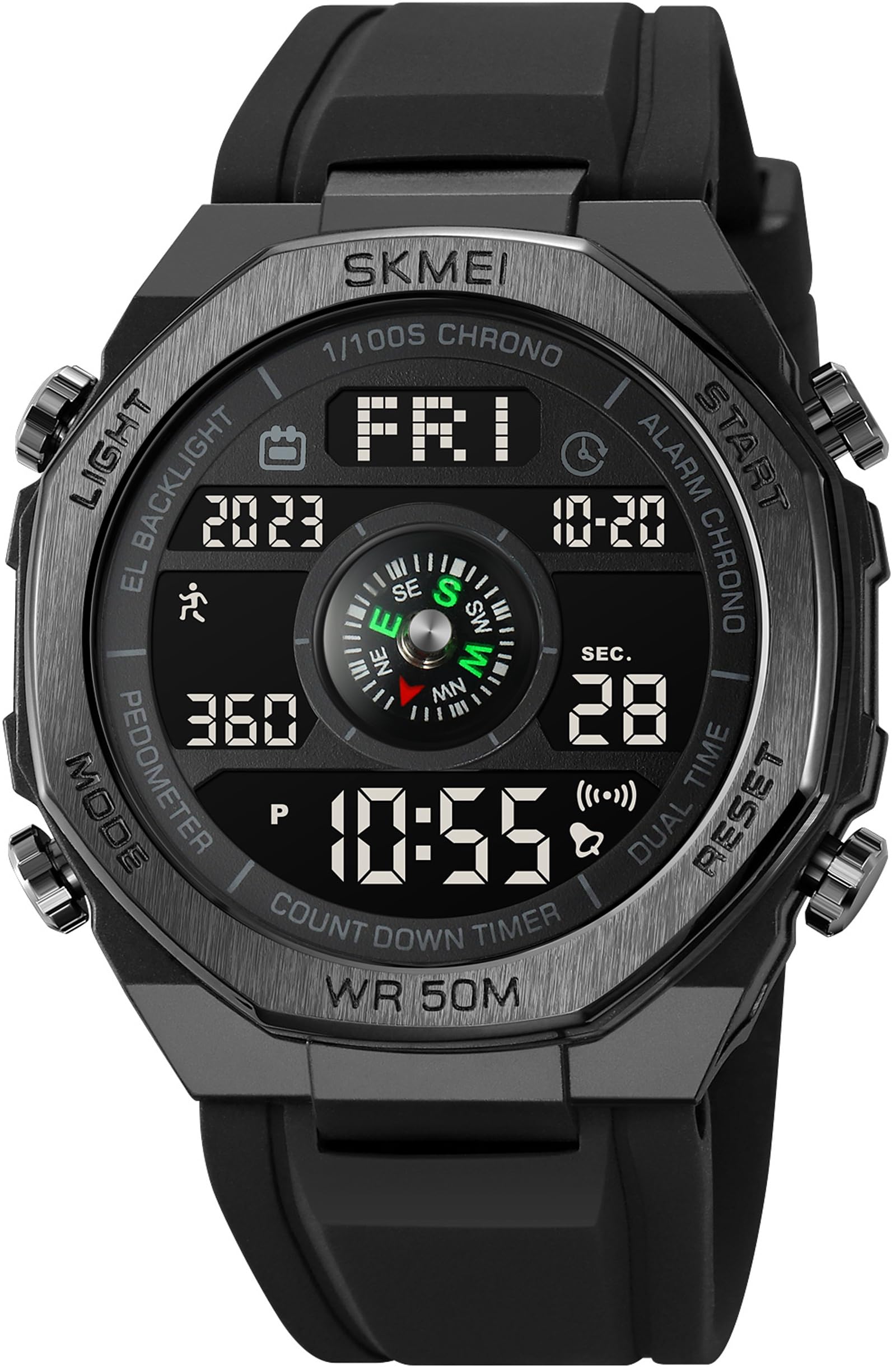Findtime Pedometer Watch, Digital Steps Calorie Counter Without Bluetooth No App Required No Phone Needed Fitness Tracker
