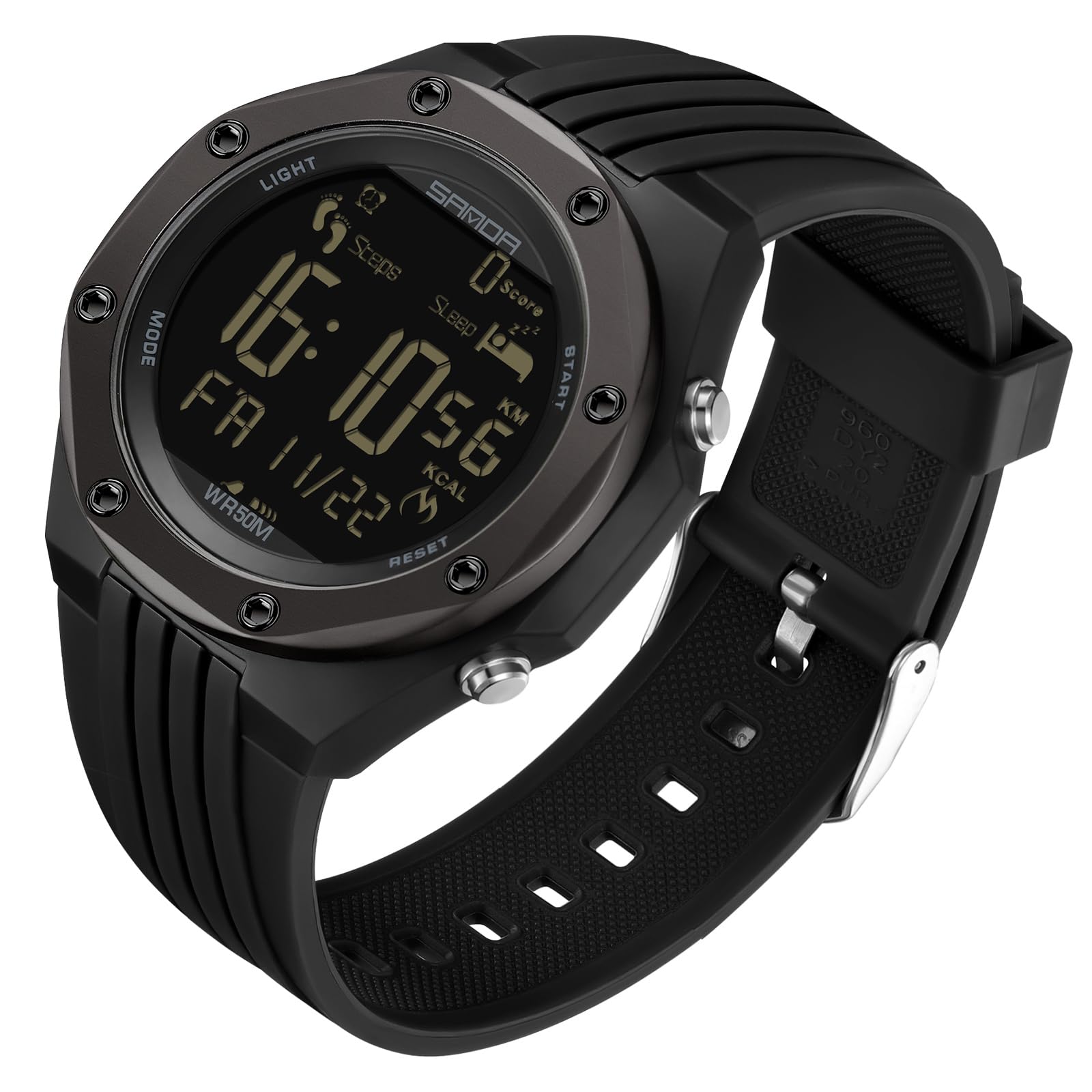Findtime Mens Sports Watch - Military, Tactical & Digital Watches for Men, Waterproof, Pedometer, Step Counter for Calories, Distance