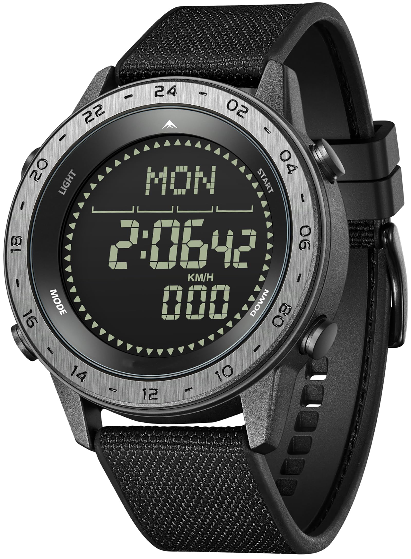 Findtime Running Watches for Men with Compass Metronome Pedometer 5ATM Waterproof Outdoor Workout Tactical Military Mens Digital Watch