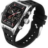 Findtime Men's Watch Sport Waterproof Watches Military Square Digital Analog Wrist Watch Unique Fashion Tactical Watches with LED Stopwatch Countdown Alarm Curved Screen
