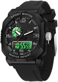 Findtime Cool Watches for Men Construction Heavy Duty Punk Designer Unique Sports Wrist Watch with 5ATM Waterproof Dual Time Display