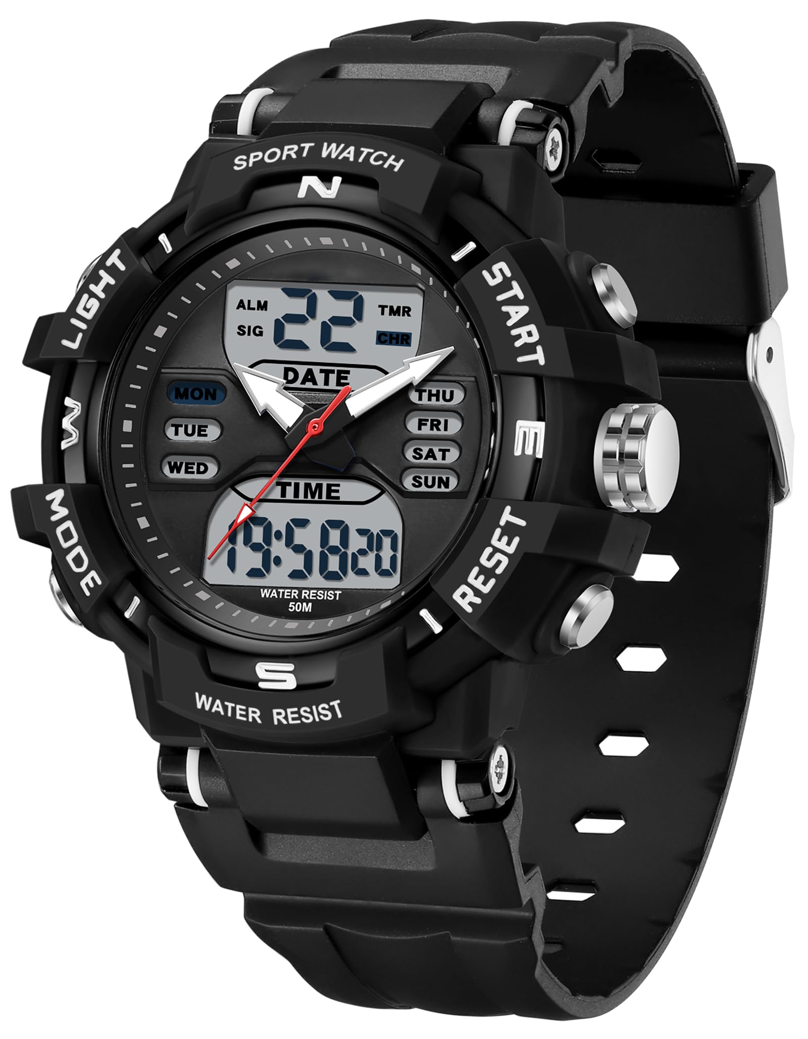 Findtime Womens Digital Watch Sports Waterproof Military Watches for Women Tactical Ladies Analog Watch Alarm Stopwatch Calendar