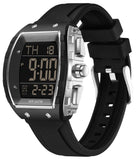 Findtime Men Digital Watches Dual Time Zone with LED Backlight Alarm Stopwatch Silicone Strap 5ATM Waterproof for Travel/Sport/Business Easy Read Fashion Birthdays Gift for Him