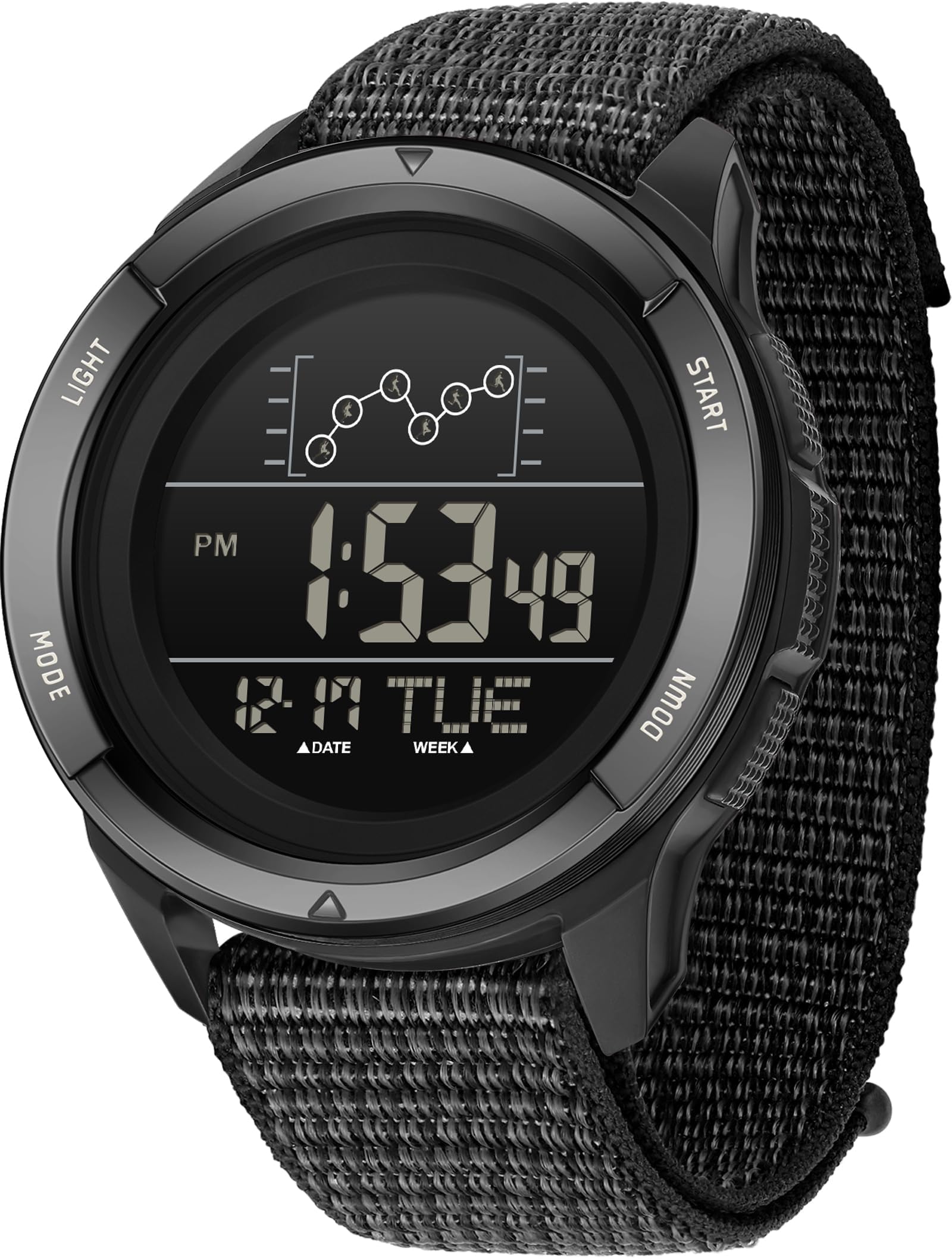 Findtime Military Watches for Men Tactical Digital Sport Watch Waterproof Army Outdoor Nylon Strap Electronic Mens Watch LED Luminous Alarm Stopwatch