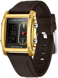 Findtime Cool Rectangle Watches for Men with Digital Analog Dual Time Relojes para Hombres Dress Unique Designer Sport Watch
