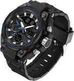 Findtime Mens Watches Military Tactical Watch for Men Digital Sports Electronics Relojes para Hombres Outdoor Stopwatch Waterproof Large Face Dual Dial Time Blue