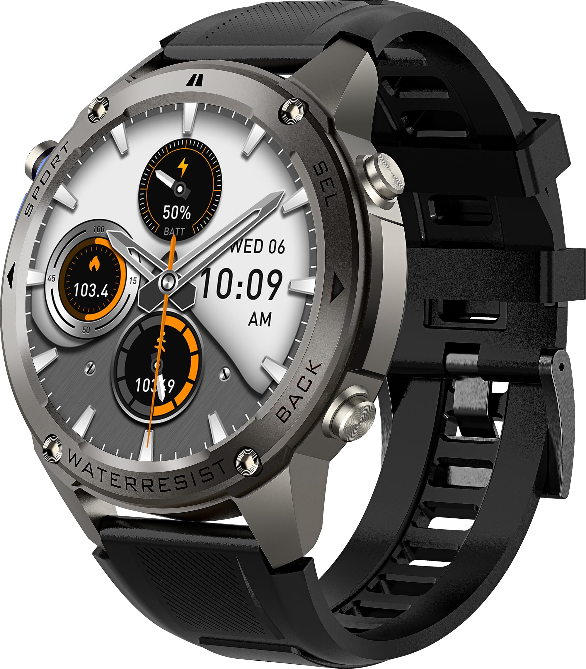 GPS Smart Watch Running Watches, Military Smart Watches with Bluetooth Call Heart Rate Monitor Pedometer Step Counter, Barometer Altitude Compass Smartwatches