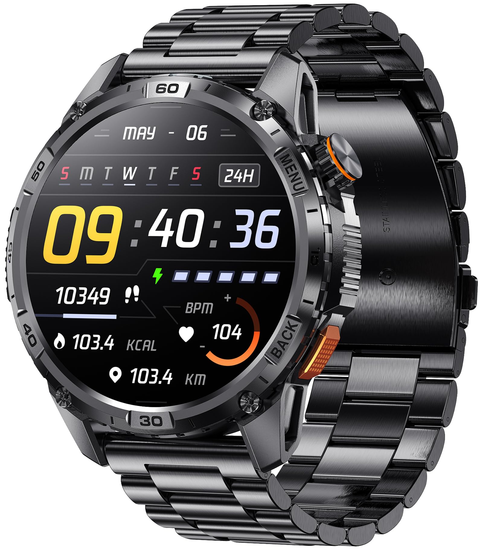 Rugged Smart Watches for Men Military Fitness Tracker with Answer/Make Calls 110+ Sports Modes Sleep Monitor LED Flashlight Smartwatch for Android and iOS