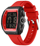 Findtime Men Digital Watches Dual Time Zone with LED Backlight Alarm Stopwatch Silicone Strap 5ATM Waterproof for Travel/Sport/Business Easy Read Fashion Birthdays Gift for Him