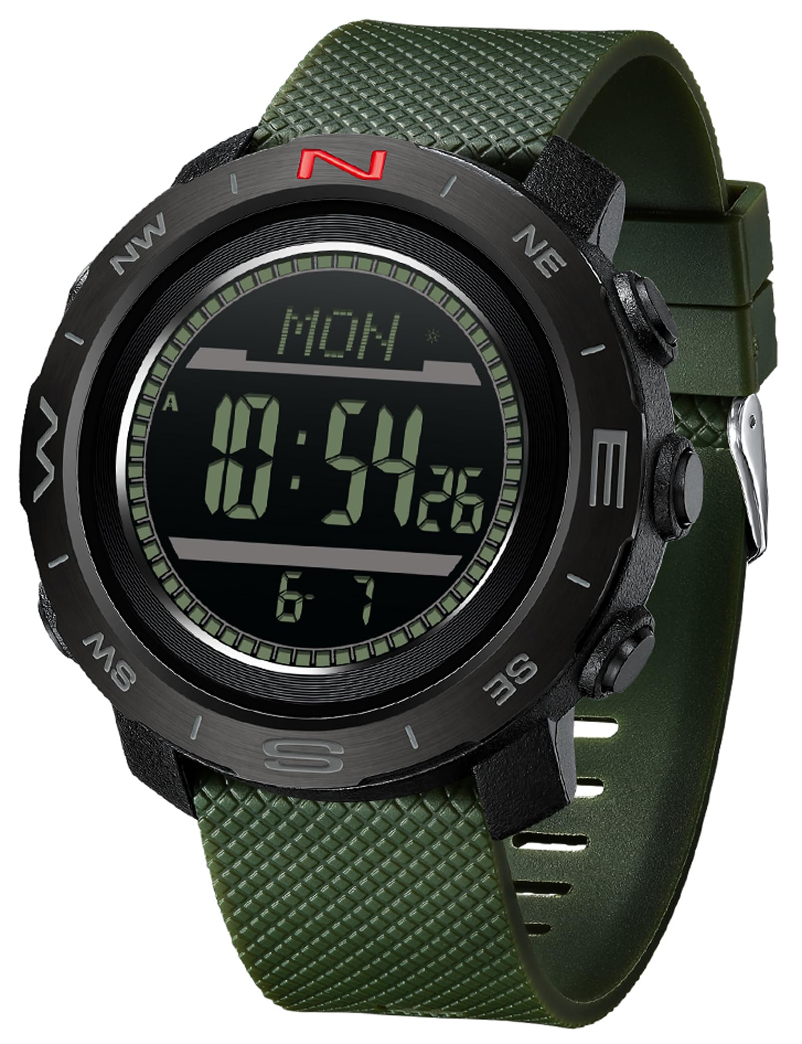 Findtime Men's Military Watches for Men Tactical ABC Digital Watch Outdoor Sports Altimeter Barometer Compass Thermometer Fitness Tracker Watch Step Counter Dual Time Stopwatch Countdown Waterproof Wristwatch