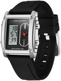 Findtime Cool Rectangle Watches for Men with Digital Analog Dual Time Relojes para Hombres Dress Unique Designer Sport Watch