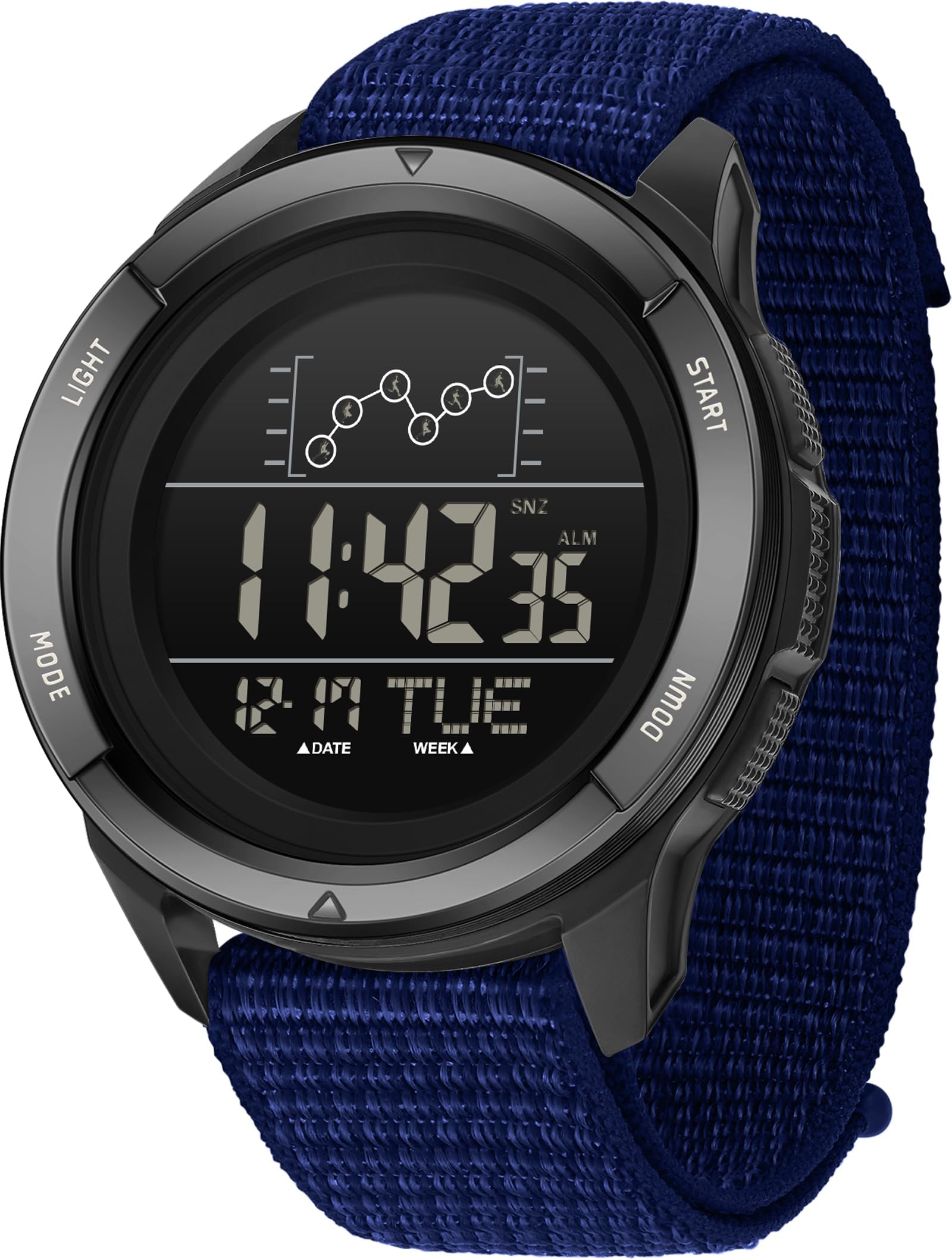 Findtime Military Watches for Men Tactical Digital Sport Watch Waterproof Army Outdoor Nylon Strap Electronic Mens Watch LED Luminous Alarm Stopwatch
