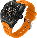 Findtime Men's Watch Sport Waterproof Watches Military Square Digital Analog Wrist Watch Unique Fashion Tactical Watches with LED Stopwatch Countdown Alarm Curved Screen