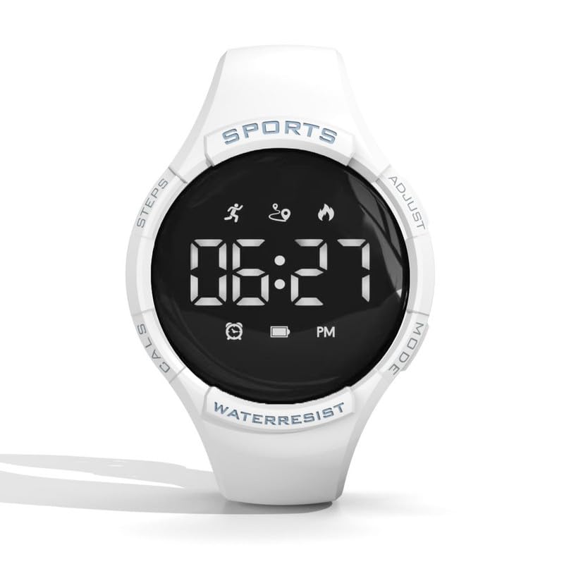 T5GL Womens Fitness Tracker Pedometer Watch Step Counter Calorie Distance 5ATM Waterproof Teens Watch Alarm Digital Ladies Fitness Watch Sport Girls