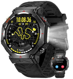 GPS Smart Watches for Men Military Altimeter Barometer Compass Bluetooth Calls Sports Modes Flashlight Smart Watch Heart Rate Sleep Monitor Message Reminder
