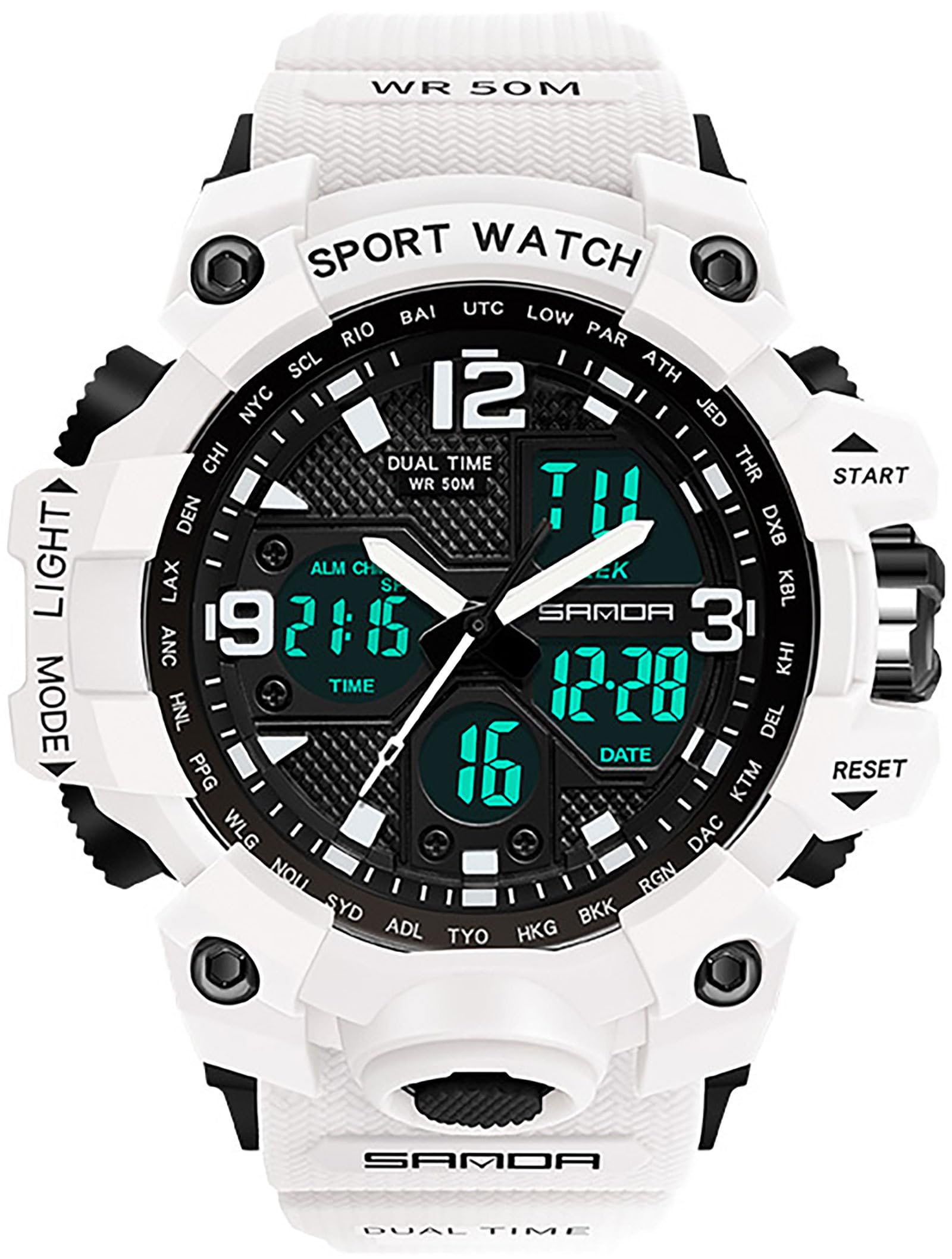 Findtime Digital Watch Womens, Black Reloj para Mujer Waterproof Sports Running Watches for Women with 24 Hour Dual Time Stopwatch