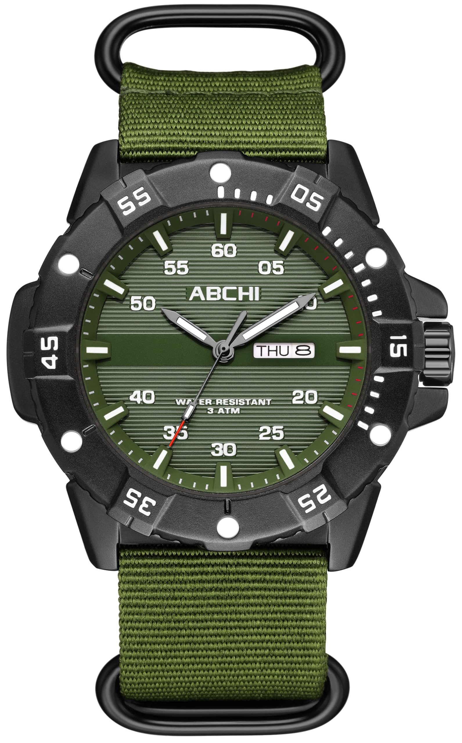 Findtime Mens Watches Black Army Military Stylish Designer Watch Silicone Strap Luminous Analog Display with Second Hand Glowing Easy to Read Dial