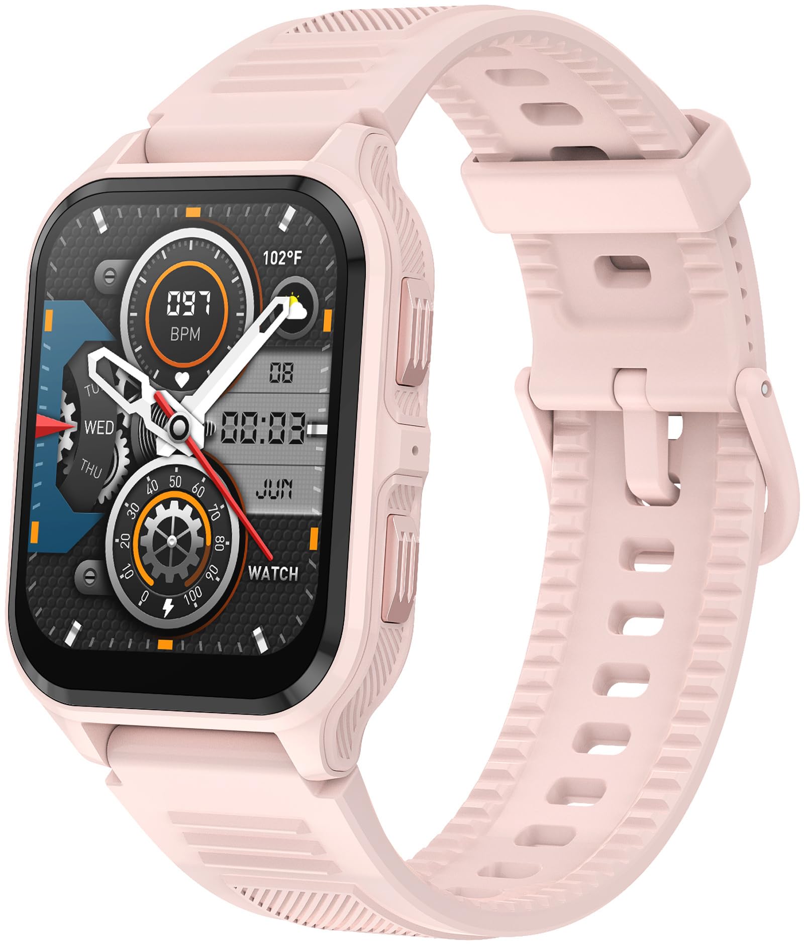 Rugged Military Smart Watch for Men Android Phones 1.83" Outdoor Running Smartwatch with Answer/Make Call 100 Sport Modes Fitness Tracker