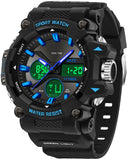 Findtime Mens Watches Sports Outdoor Watch for Men with Date Analog Digital LED Backlight Wristwatch Waterproof