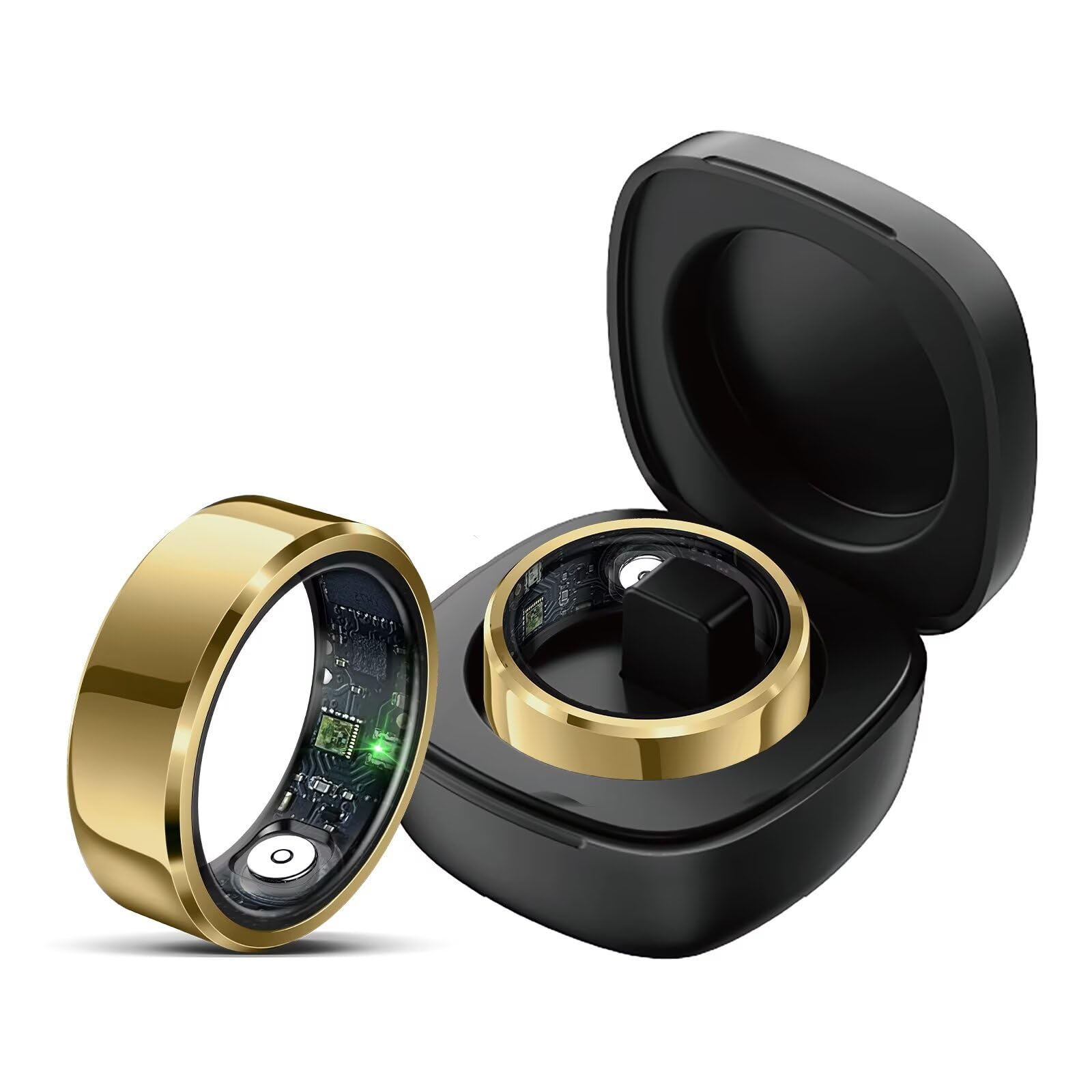R99 Smart Ring for Men Women Health Rings Heart Rate Sleep Monitor Step Counter Pedometer Sports Ring Fashion Fitness Tracker Ring with Charging Case