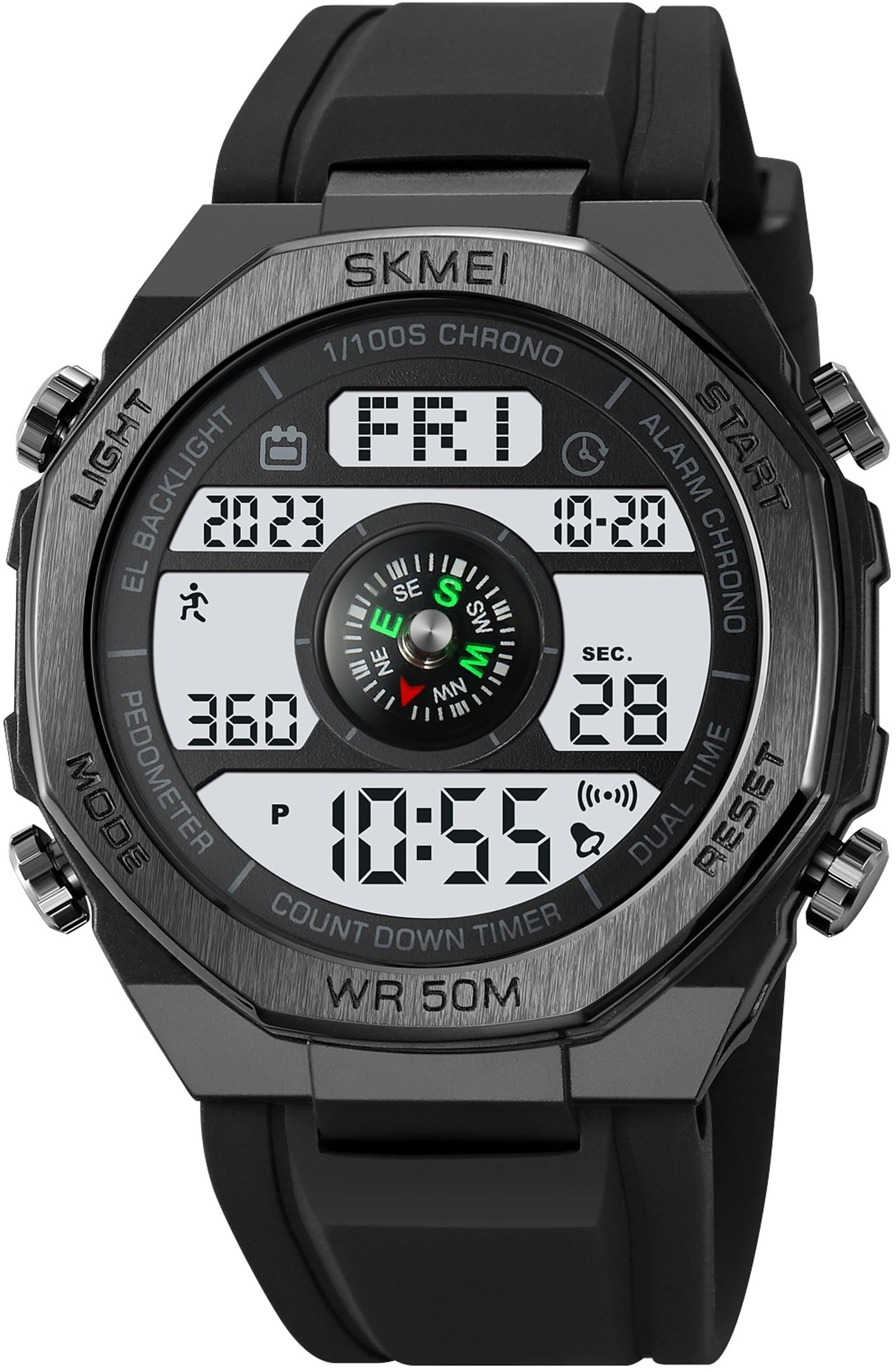 Findtime Pedometer Watch, Digital Steps Calorie Counter Without Bluetooth No App Required No Phone Needed Fitness Tracker