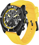 Findtime Watch for Men,Sport Designer Analog Chronograph Quartz Business Stylish Watches Luminous Date Calendar Silicon Strap