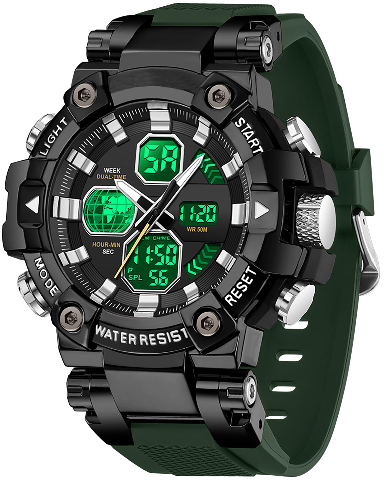 Findtime Relojes para Hombres Watches for Men Blue Mens Watches Waterproof Military Tactical Sport Running Digital Analog Stopwatch