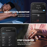 Smart Ring Health Tracker Heart Rate Sleep Tracking Pedometer Fitness Activity Wireless Charging Case Included Waterproof Smart Rings for Women Men
