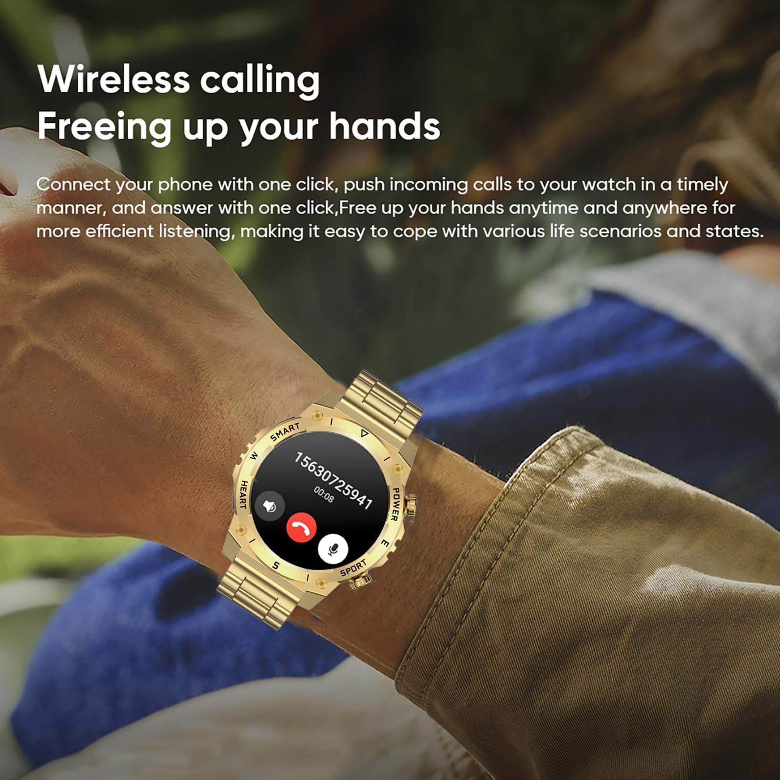 Military Smart Watches for Men, Tactical Smartwatch with Bluetooth Call 100+ Sport Modes Fitness Tracker Watch for Android and iOS
