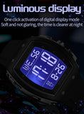 Findtime Men Digital Watches Dual Time Zone with LED Backlight Alarm Stopwatch Silicone Strap 5ATM Waterproof for Travel/Sport/Business Easy Read Fashion Birthdays Gift for Him