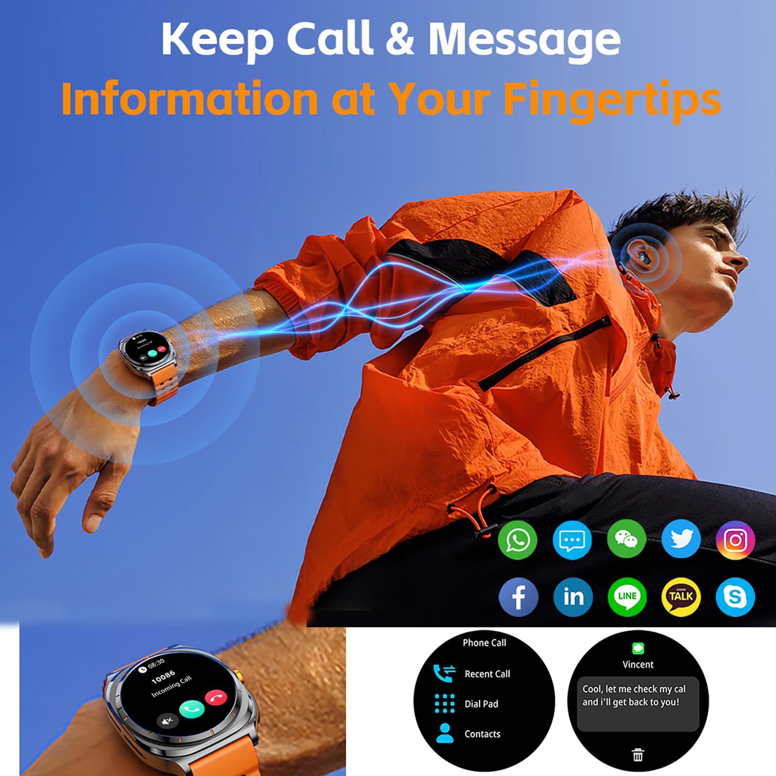 2 in 1 Smart Watch with Earbuds for Men TWS Wireless Earphones Smart Watches for Android iOS Phones with Bluetooth Calls Heart Rate Sleep Monitor Exercise Modes Custom Dial
