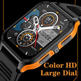 Rugged Military Smart Watch for Men Android Phones 1.83" Outdoor Running Smartwatch with Answer/Make Call 100 Sport Modes Fitness Tracker