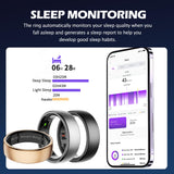 Smart Ring Health Tracker Heart Rate Sleep Tracking Pedometer Fitness Activity Wireless Charging Case Included Waterproof Smart Rings for Women Men