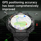 GPS Smart Watches for Men Military Altimeter Barometer Compass Bluetooth Calls Sports Modes Flashlight Smart Watch Heart Rate Sleep Monitor Message Reminder