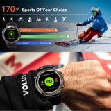 GPS Smart Watch Running Watches, Military Smart Watches with Bluetooth Call Heart Rate Monitor Pedometer Step Counter, Barometer Altitude Compass Smartwatches