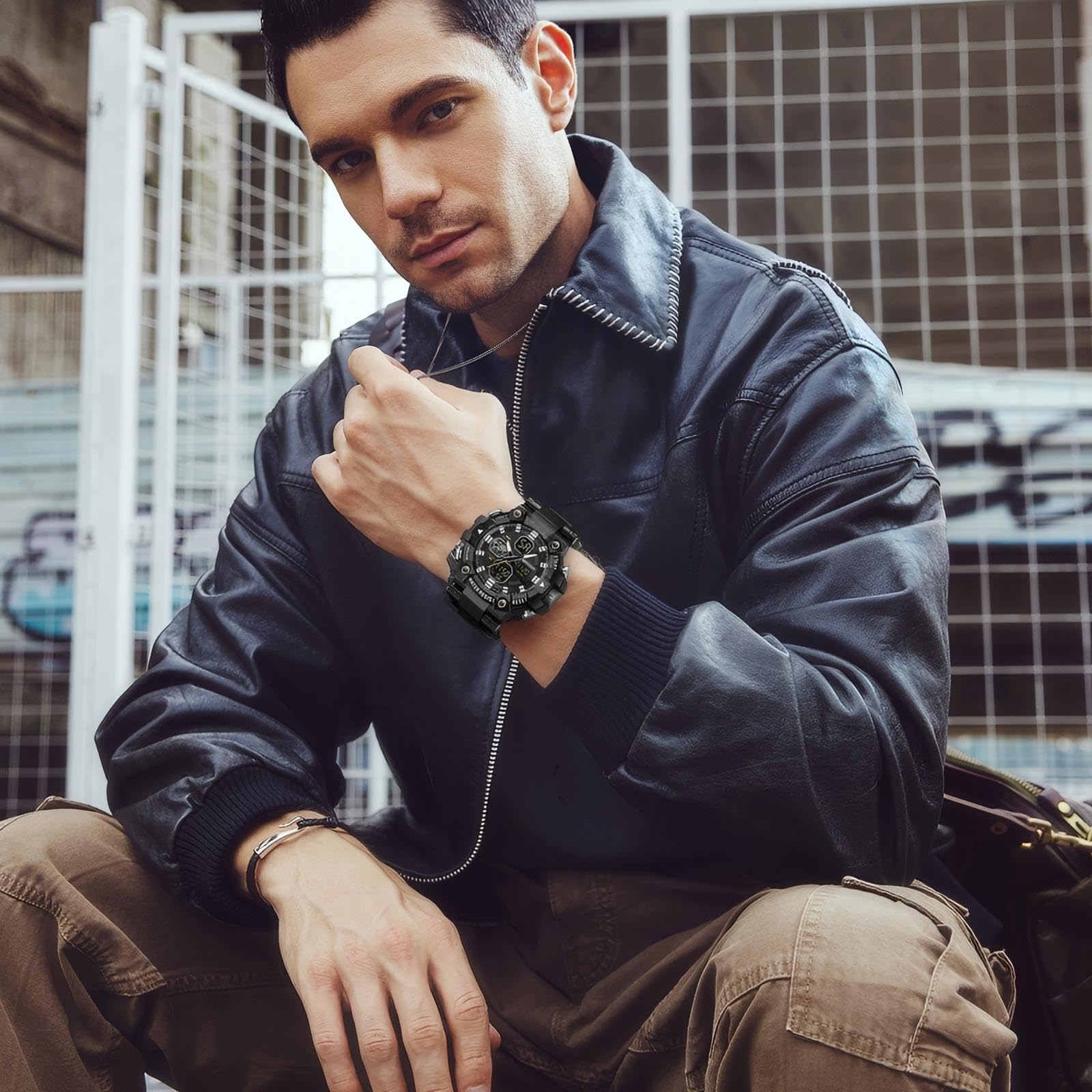Findtime Relojes para Hombres Watches for Men Blue Mens Watches Waterproof Military Tactical Sport Running Digital Analog Stopwatch