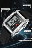 Findtime Cool Rectangle Watches for Men with Digital Analog Dual Time Relojes para Hombres Dress Unique Designer Sport Watch