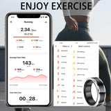 Smart Ring Health Tracker Fitness Ring Heart Rate Monitor Sleep Sports Modes Smart Ring Step Counter Calorie Pedometer Smart Rings for Android & iOS