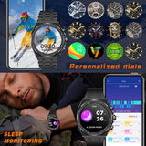Smart Watches for Men Answer/Dial Calls Message Notification Smartwatch Compatible with iPhone and Android Phones Heart Rate Monitor Sleep Tracker Sports Modes 1.43" AMOLED Display Step Counter