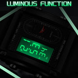 Findtime Cool Rectangle Watches for Men with Digital Analog Dual Time Relojes para Hombres Dress Unique Designer Sport Watch