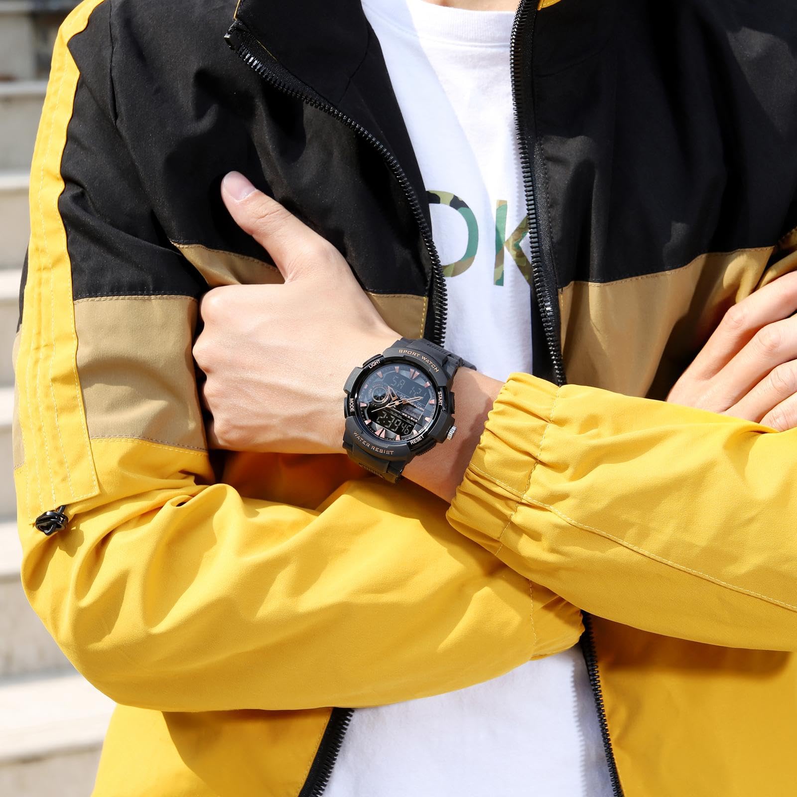Findtime Military Sports Watches for Men Reloj Digital Para Hombre Big Face Men's Work Watch Heavy Duty Rugged Survival Stopwatch Waterproof