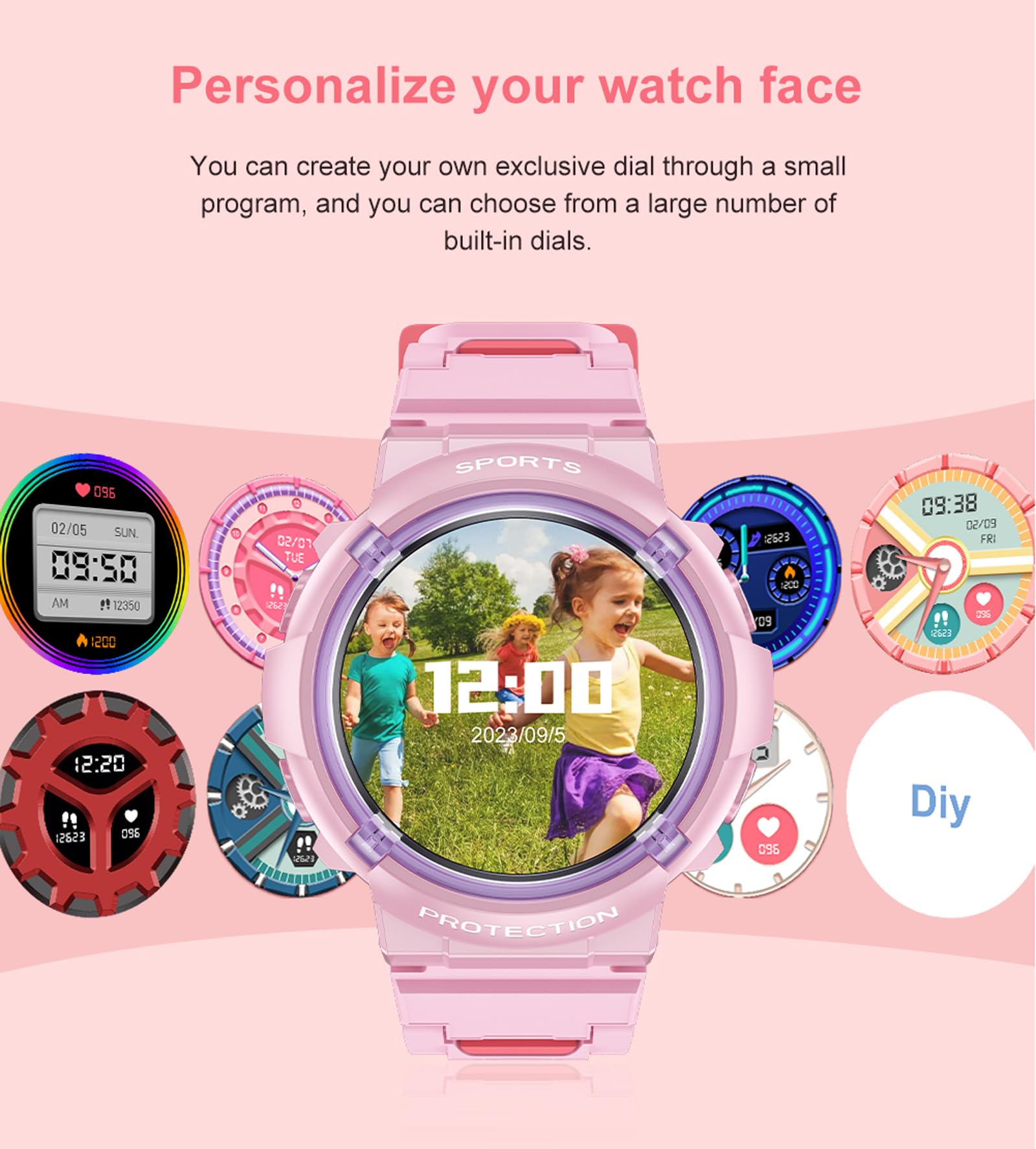 Smart Watch for Kids Smart Watches Heart Rate Monitor Sleep Monitor SNS Message Reminder Waterproof Pedometer Step Counter Calories 25+Sports Modes Alarm Remote Camera Music Control