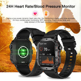 Smart Watch for Men (Answer/Make Calls), Rugged Smartwatch with Blood Pressure/Heart Rate/Sleep Monitor, Waterproof Step Tracker, 1.96" HD Screen for Android/iOS Phones