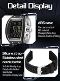 Findtime Men Digital Watches Dual Time Zone with LED Backlight Alarm Stopwatch Silicone Strap 5ATM Waterproof for Travel/Sport/Business Easy Read Fashion Birthdays Gift for Him